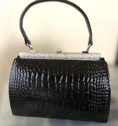 結婚式　パーティに、THREE SHEEP クロコダイル型押しハンドバッグ