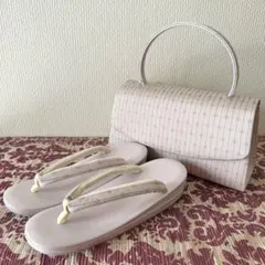 新品未使用 和装 草履バッグセット 淡パープル L