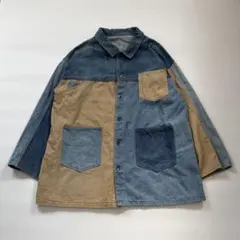 【00s Archive】クレイジーパターン ギミック デニムジャケット 再構築