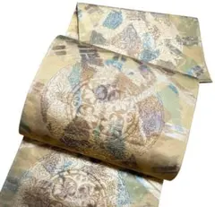 #J657 美品 袋帯 六通 西陣織 夢想錦 正倉院華文 金糸 正絹 フォーマル J657 美品 袋帯 六通 西陣織 夢想錦 正倉院華文 金糸 正絹 フォーマル