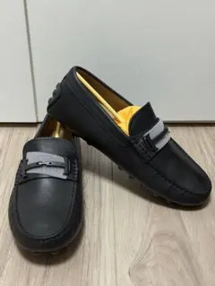 HERMES エルメス スエード ドライビングシューズ ネイビーグレー 