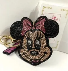 ミニーマウス キラキラキーホルダー ストーン装飾