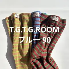 T.G.T.G.ROOM ボーダーフレアパンツ ブルー 90
