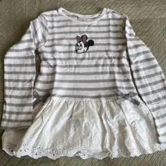 プティマイン　トップス　ボーダー　長袖Tシャツ ディズニー　ミニーちゃん　130