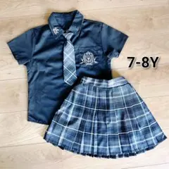 女の子 制服 7−8Y 120 半袖 黒 スカート 衣装 夏 シャツ ネクタイ