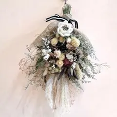 ドライフラワースワッグ ナチュラルスワッグ 贈り物 ホワイトグレージュ ギフト