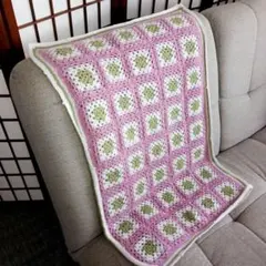 手編み グラニースクエア マルチカバー　【ハンドメイド】処分価格