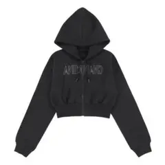 ちゃんみな クロップドジップアップフーディ S ブラック ちゃんみな 【AREA OF DIAMOND】クロップド ジップアップ フーディ