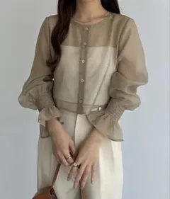 前後2wayシアーブラウスのサムネイル