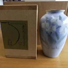 深川製磁 胡蝶蘭花瓶 紫色