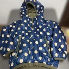 ネイビー・ベージュ水玉模様アウター