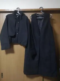 黒 ジャケットとベスト セット M-L