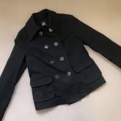 GAP ギャップ ブラック ダブルブレストジャケット コットン ストレッチ