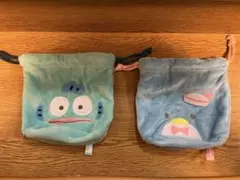 サンリオはぴだんぶい ふわふわフェイス巾着　ハンギョドン　タキシードサム