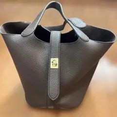 AquaGarage ブラウンレザートートバッグ