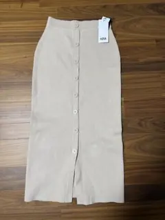 AZUL ベージュ ボタン付き ロングスカート M