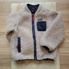 patagonia フリースジャケット ベージュ/ネイビー 5T(110cm）