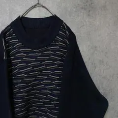 90s vintage 柄ニット　セーター　メンズ　古着　個性派　奇抜　A6