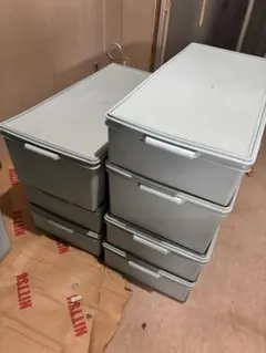 【汚れています】タッパーウェア ロング スーパーケース 水色7個セット