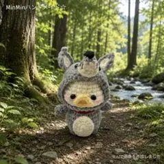 オオカミコスチュームのあひるちゃん　あみぐるみ ハンドメイド　再販無しのサムネイル