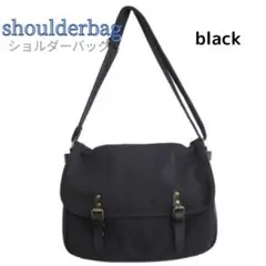 黒 コットンショルダーバッグ