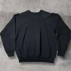 80s DISCUS ブラック ラグランスウェット円盤タグ 脇ガゼット ブランク