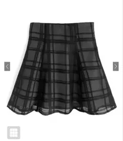 インパン裏地付きチェック柄フレアミニスカート[tu1028]