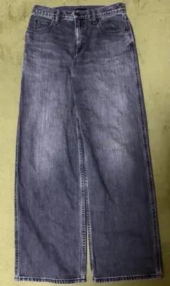 ユニクロ　ストレートワイドパンツ24ダークグレー