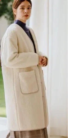 再値下げ！【美品】niko and… リバーシブルボアコート　ホワイト