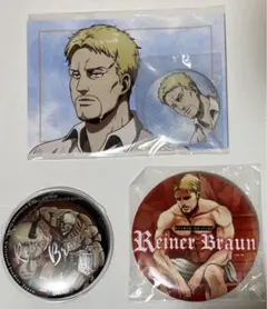 進撃の巨人 ライナー　缶バッジ　サウナ　USJ ポストカード　くじメイト