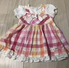 クーラクール　ギンガムチェックワンピース　90cm