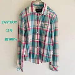 EAST BOY チェックシャツ コットン100％ 長袖 11号のサムネイル