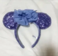ディズニー カチューシャ 紫色 スパンコール ミニー