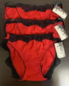 （新品)St. Audrey ショーツ Mサイズ3枚セット レッド②