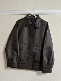 GU フェイクレザー ジャケット Sサイズ ブラウン 美品 秋冬 人気