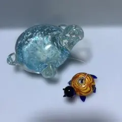 新品】ベネチアングラス ガラス ミレフィオリ かめ カメ フクロウ