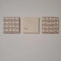 Creema お花と鳥の北欧柄 ファブリックパネル アートパネル　3枚セット