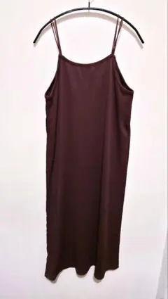 GU リブキャミソールワンピース ブラウン ＸＬ