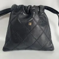 CHANEL 希少 80s ビコローレ ポーチ ココマーク レザー 0番台 7桁のサムネイル