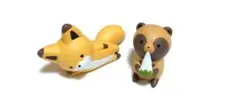 タヌキとキツネ　フィギュア2個セット