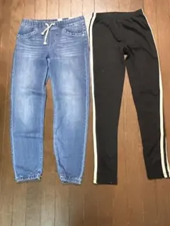 H &Mキッズ パンツ 2点セット デニム ジョガーパンツ