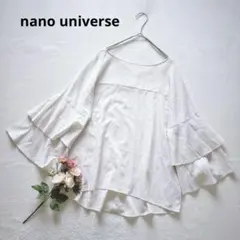 ナノユニバース フレアスリーブ トップス ブラウス 透け感 綺麗め 大人可愛い