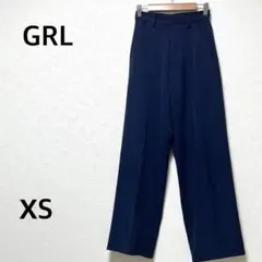 グレイル ワイドパンツ　イージーパンツ　ネイビー　ハイウエスト　シンプル　XS