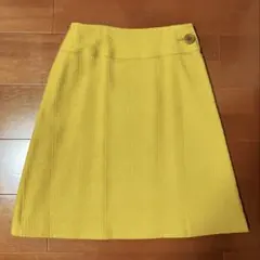 Sally Scott サリースコット　ウール台形スカート　膝丈　マスタード
