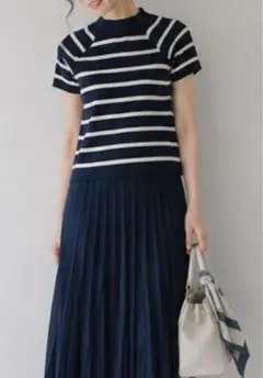 美品 ラルフローレン 半袖ニット ボーダー M ハイネックのサムネイル