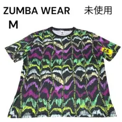 【未使用タグ付】ZUMBA メッシュトップス M ブラック 総柄 オーバーサイズのサムネイル