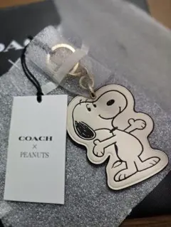 新品タグ付き♡希少✨コーチ スヌーピー チャーム キーホルダー シグネチャー COACH コーチ スヌーピー バッグチャーム キーリング 新作 新品