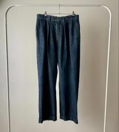 週末値下げ★NEAT ニート ツータック デニム トラウザーズ スラックス 46のサムネイル