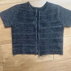 ラメニットダブルジップトップス