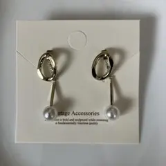 パール ゴールドカラー スティック ピアス
